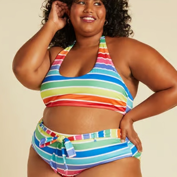 Modcloth Rainbow Striped Bikini - Picture 9 of 9